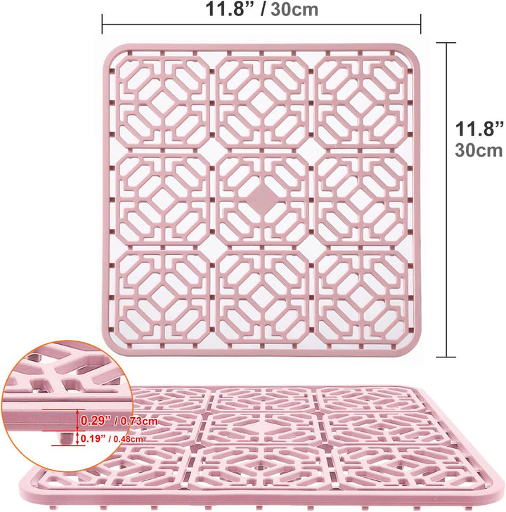 Silikon Spülbeckenmatte, Spülbeckeneinlage zuschneidbar, 30 x 30cm, Spülbeckenschutz Zusammenklappba
