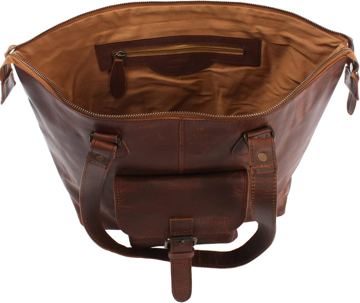 LECONI Shopper gross Henkeltasche Damentasche Rindsleder vintage Ledertasche Damen Schultertasche 38