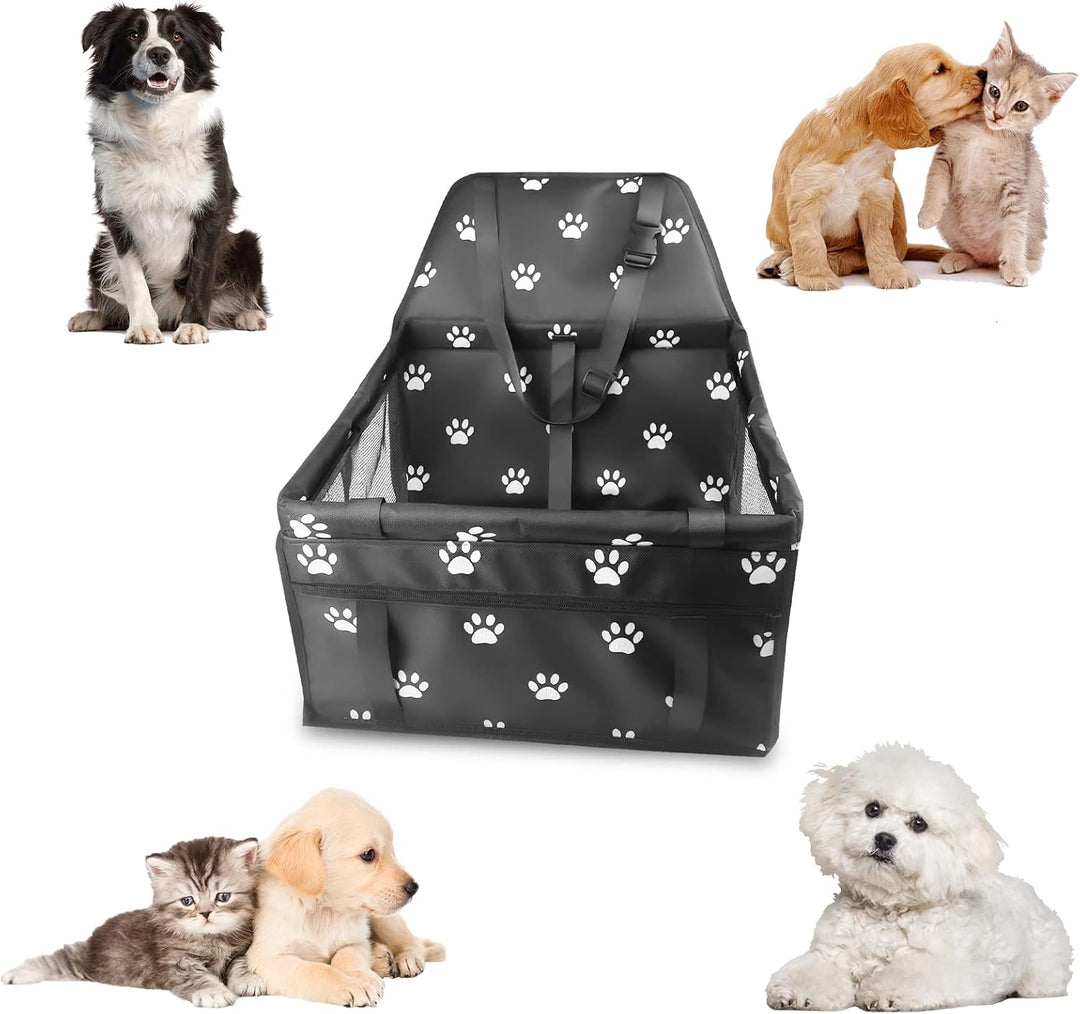 Newaner Hunde Autositz 40×34×25cm, Hundesitz Auto mit Sicherheitsgurt Atmungsaktiver Faltbarer für K