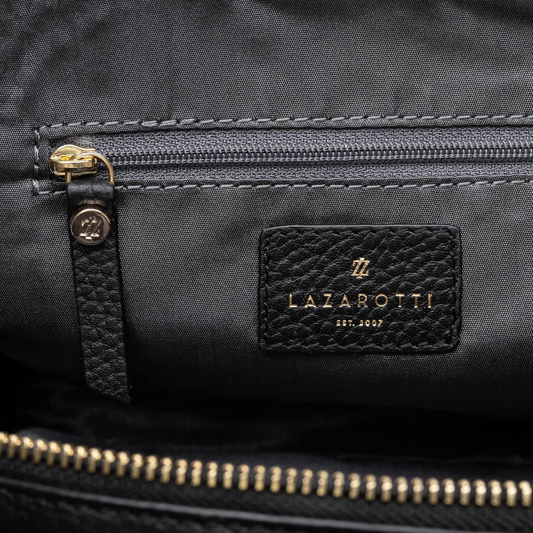 Lazarotti Bologna Leder Handtasche Damen | 2 Hauptfächer & abnehmbaren Tragegurt | mittelgrosse Henk
