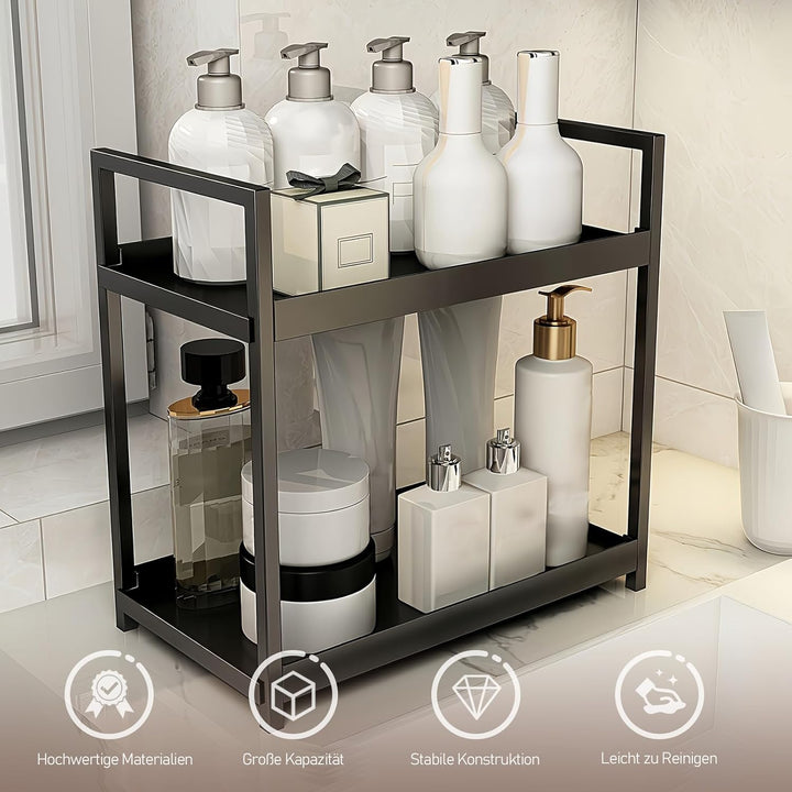 HARLIANGXY Make up Organizer Gross, Kosmetik Organizer Schwarz, Parfüm Aufbewahrung, Skincare Organi