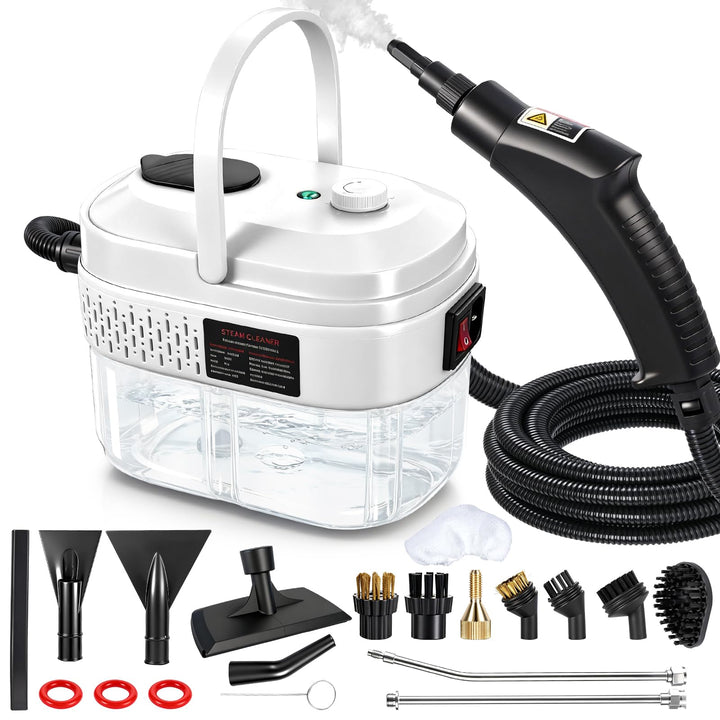 Dampfreiniger Handgerät für Alles, 3-stufig einstellbarer Dampfreiniger, mit 14 Zubehör, 15 Sekunden
