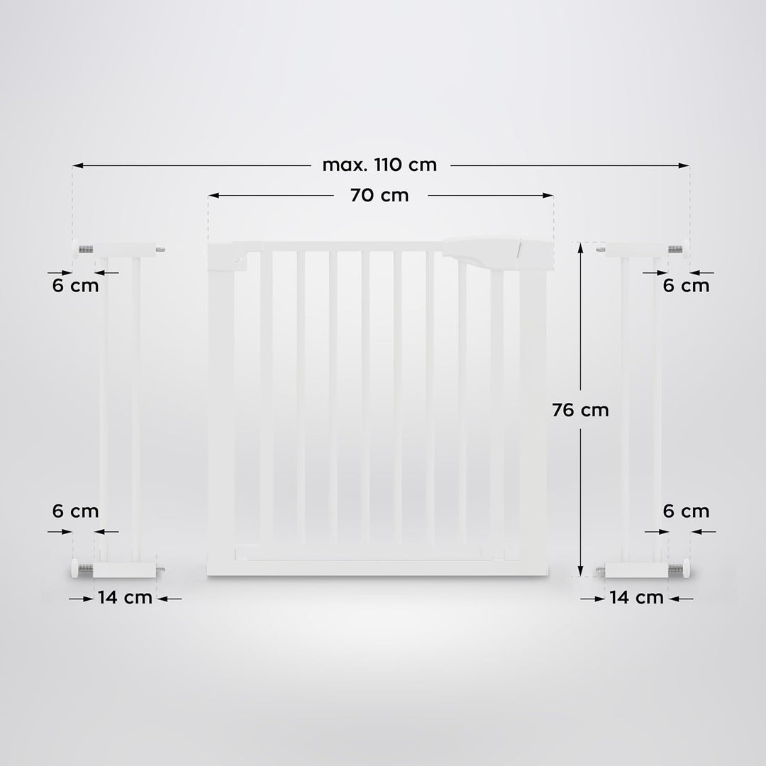 Tulano Guardian 3.5 Türschutzgitter ohne Bohren XXL - 75–110 cm breit | Treppenschutz für Kinder - A
