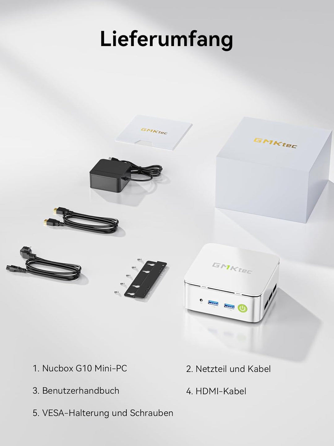 GMKtec Mini PC Ryzen 5 3500U (Beats N150/N95, bis zu 3.7GHz), 16 GB RAM 512GB M.2 SSD, Mini Desktop