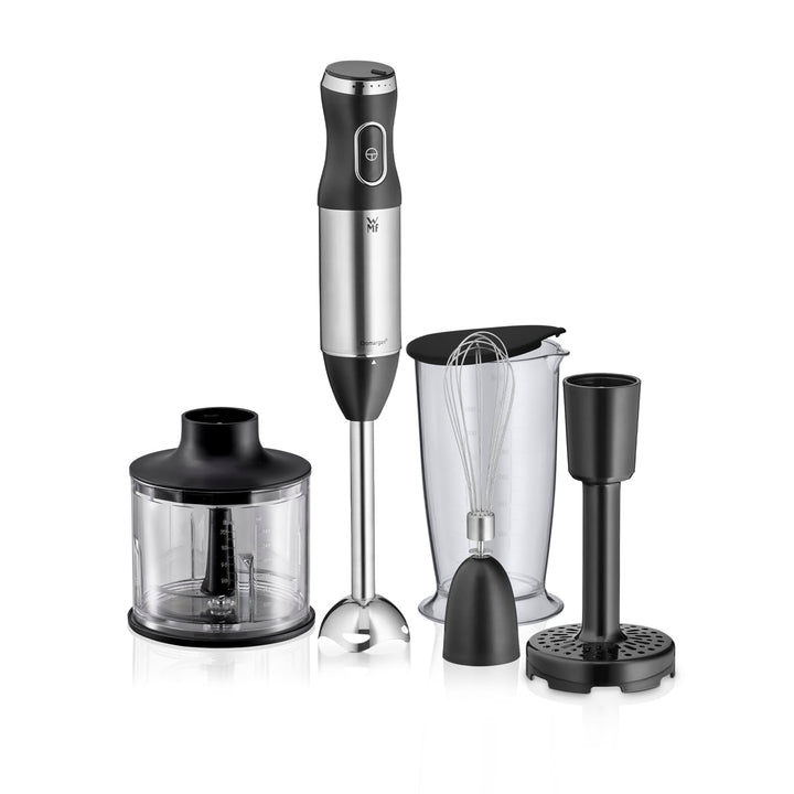 WMF Kult X Stabmixer Set 5-teilig, Pürierstab, Schneebesen, Stampfer, Zerkleinerer, 600 Watt, Zauber