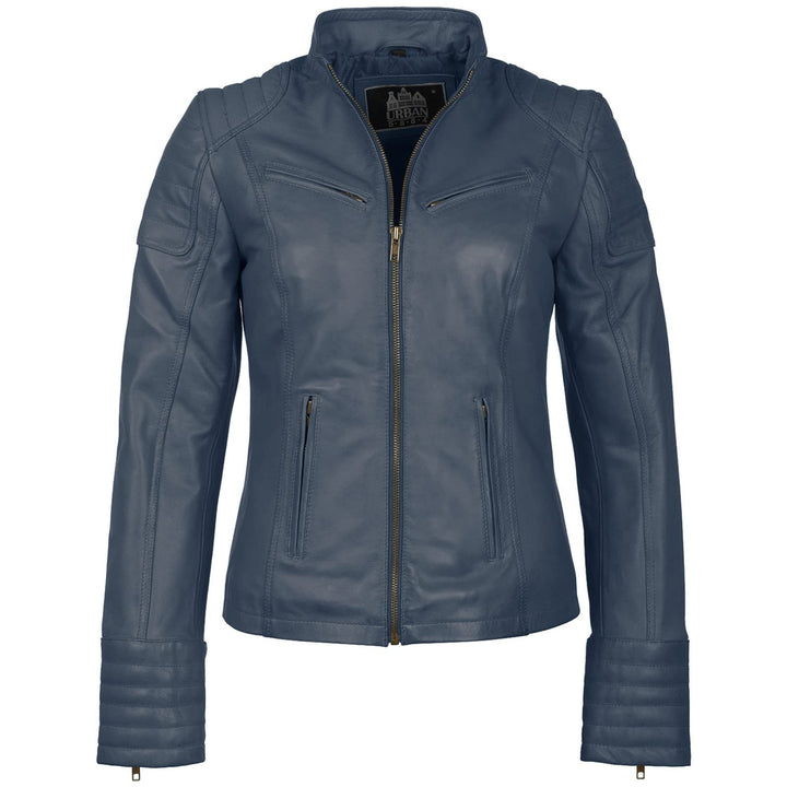 URBAN 5884 Damen Angelina Lederjacke, Jacke aus echtem Lammfell, Kurz und Enganliegend, Glattes und