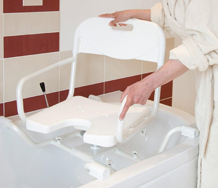 Russka Drehbarer Aluminium-Badewannensitz mit Armlehnen und