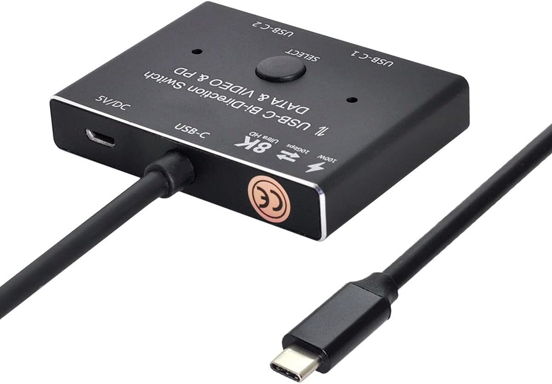 cablecc USB-C Bi-Direction Switch MST 1 zu 2 Hub unterstützt Videodaten PD 8K @ 30Hz 100W 10Gbps mit