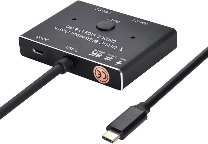 cablecc USB-C Bi-Direction Switch MST 1 zu 2 Hub unterstützt Videodaten PD 8K @ 30Hz 100W 10Gbps mit