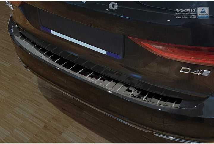 Avisa Spiegelschwarz Edelstahl Heckstossstangenschutz kompatibel mit Volvo V90 9/2016- &