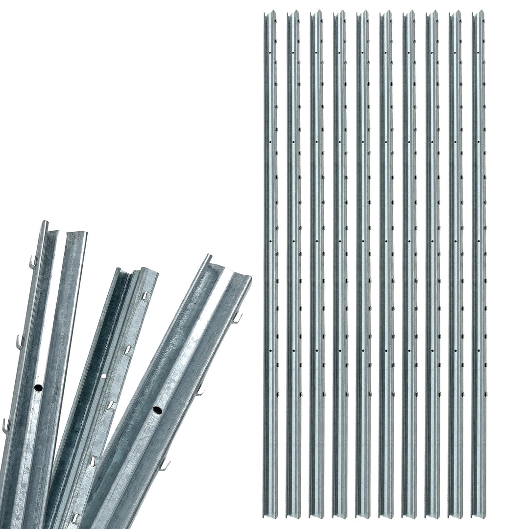ESTEXO Z-Profil Weidezaun Pfosten Wildzaun Pfahl Forstzaun Maschendrahtzaun (10x 1,95 m)