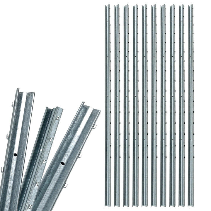 ESTEXO Z-Profil Weidezaun Pfosten Wildzaun Pfahl Forstzaun Maschendrahtzaun (10x 1,95 m)