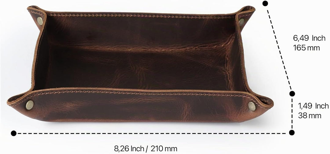 Londo Echtleder Leder Taschenleerer - Vide Poche - Ledertablett Organizer, Praktische Aufbewahrungsb
