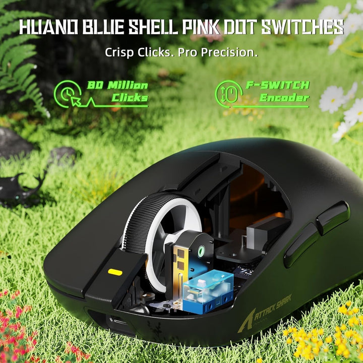 ATTACK SHARK X8SE Kabellose Gaming-Maus, 55g Ultraleicht, PAW3311 Sensor, BK52820 Chip, 25.000 DPI,