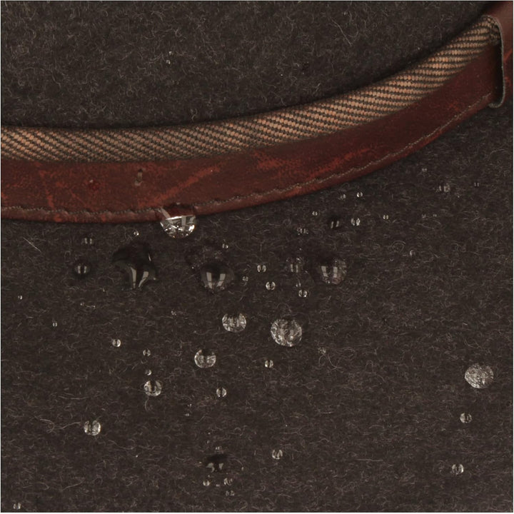 Breiter Rollbarer Outdoor Filzhut Trekkinghut 100% Wolle Hut Wasserabweisend Faltbar Ledergarnitur H