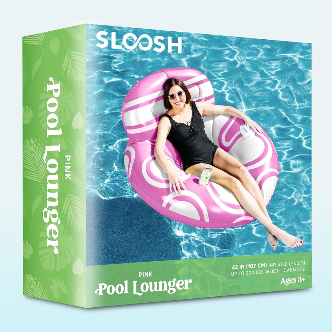 Sloosh aufblasbare Pool Float mit grosser Rückenlehne, Riesige Wasser Pool Luftmatratze Pool Schwimm