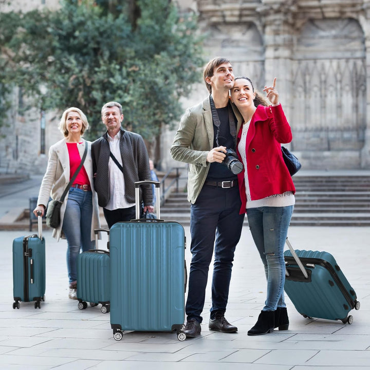 LALAHO Kofferset 3/4/5 teilig, Reisekoffer Set mit Kosmetikkoffer, Hartschalen Koffer Set aus ABS, G