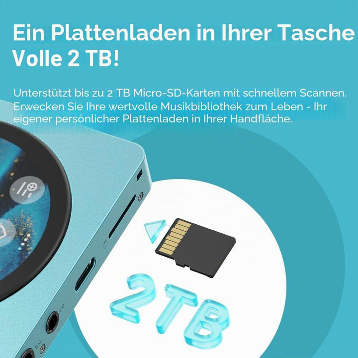 FIIO DISC Tragbarer HiFi-Musik-Player, Dual-DAC-Digital-Audio-Player mit 3,5-mm- und 4,4-mm-Ausgänge