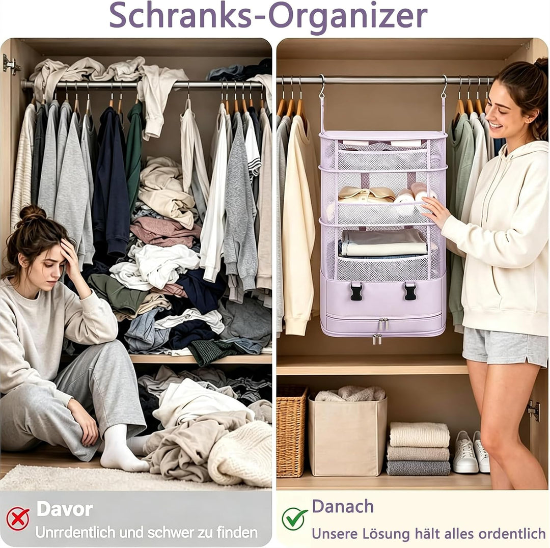 SUGODA Koffer Organizer, 5 Schichten Packing Cubes, Compression Organizer Packing, Camping Hängend,