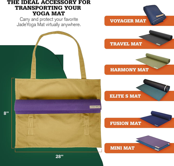 JadeYoga Parkia Matte Tragetasche, Bio-Baumwolle, Ente Yoga Matte Tragetasche, Yoga Matte Tasche mit