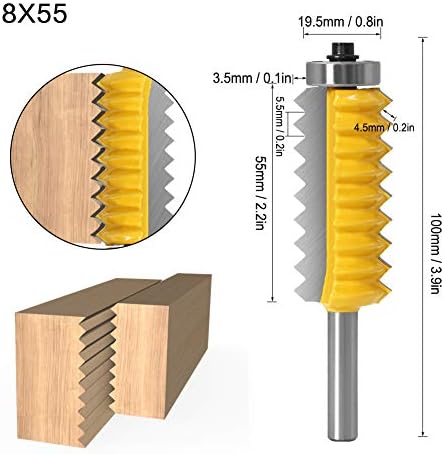 Fräser-Bit-Set, 8-Schaft-Holzbearbeitungs-Fräser, Schiene, Holm-Fräser, Umkehrbar, Fingerleim-Verbin