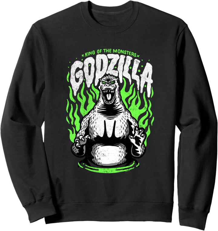 Godzilla Grüne Flammen Bearbeiten Sweatshirt