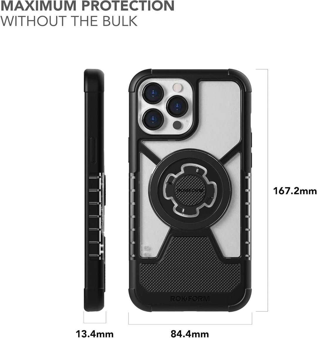 Rokform - iPhone 13 Pro Max Hülle, Crystal Series, Dual Magnet Plus MagSafe kompatibel, schlanke mag