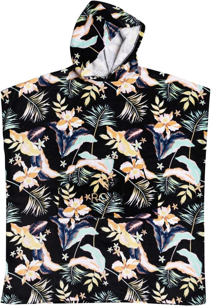 Roxy Stay Magical Printed - Surf-Poncho-Handtuch mit Kapuze für Frauen, Baumwolle,Schwarz Einheitsgr