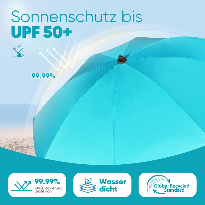 Sekey 160 cm Sonnenschirm Balkon mit Bodenhülse & Schutzhülle, Neigungs und Höhenverstellung, Sonnen