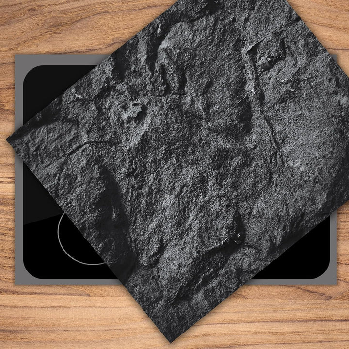 SmartDecoration Herdabdeckplatte Ceranfeldabdeckung aus Glas 60x52 cm Einteilig Motiv "Granitstein"