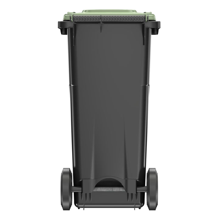 plasteo SULO 120 Liter Citybac Mülltonne Abfalltonne Grau mit GRÜNEM Deckel Für Strassenstellung Mad