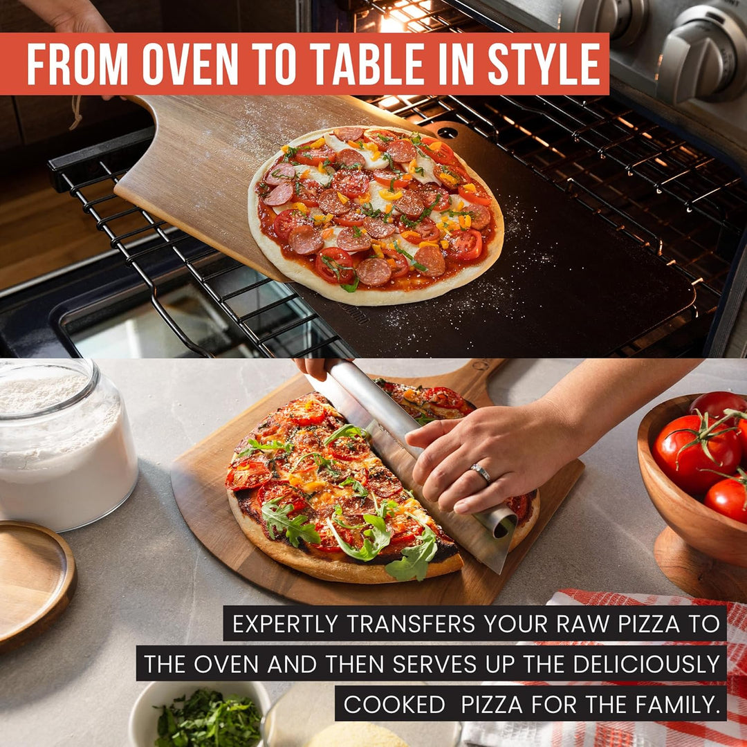 Chef Pomodoro - Pizzaschieber - 35,5 cm - Langer Griff um Verbrennungen zu vermeiden - leichte Pizza