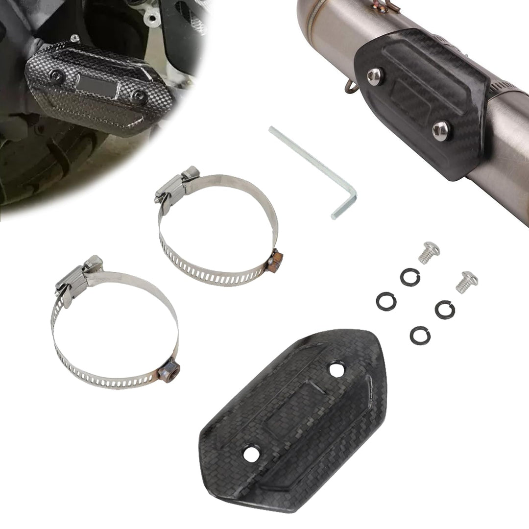 Motorrad-Auspuff-Hitzeschild aus echter Kohlefaser, für Motorräder, mittlere Auspuffrohre, Schutz, u