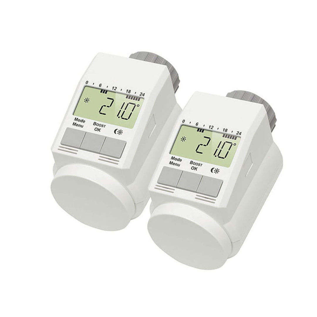Eqiva 2er Set Elektronik-Heizkörperthermostat Model L mit Boost-Funktion 2er-Set, 2er-Set