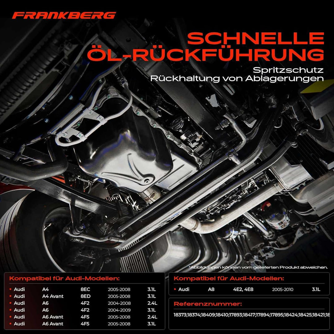 Frankberg Ölwanne für A4 8EC B7 8ED B7 A6 4F2 C6 4F5 C6 A8 4E_ 2.4L 3.2L Benzin 2004-2010 06E103604F