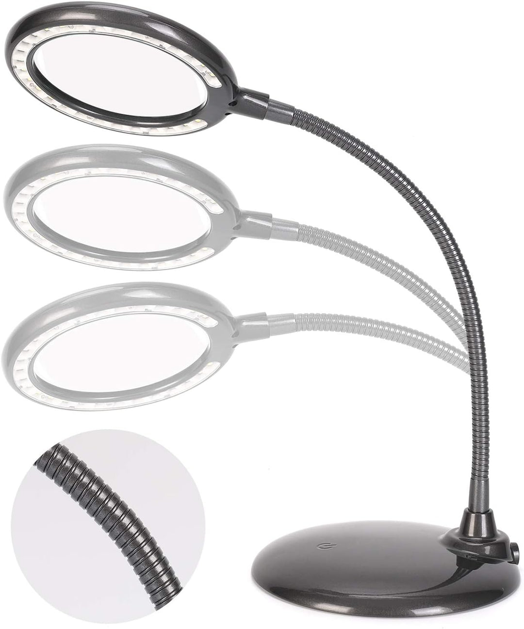 5x Lupe Mit Licht und StäNder, Wiederaufladbare, Dimmbare Led-Lupe, Tischlupe Mit Led-Beleuchtung Fü