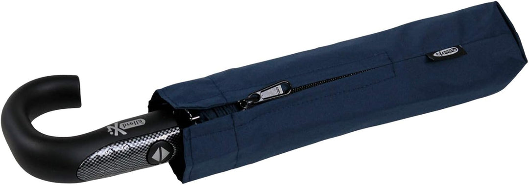 iX-brella Herren Taschenschirm Auf-Zu-Automatik Rundhakengriff Carbonoptik Insignia Blue Carbonoptik