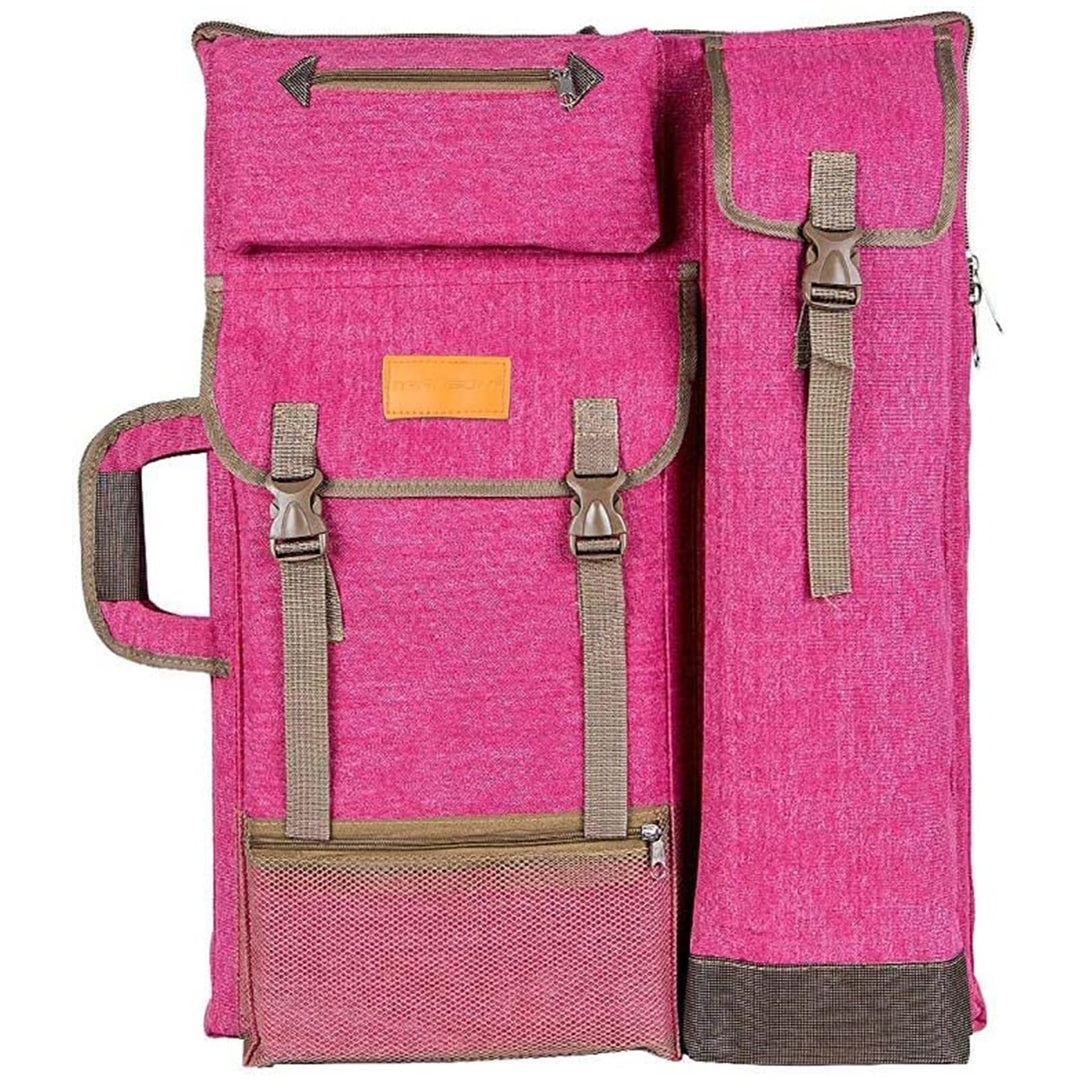 Transon Art Portfolio Case Artist Rucksack Canvas Bag Magenta, Magenta