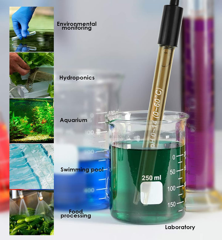 High Accuracy Combination pH Electrode for Continuous pH Monitoring, 0-14 pH Probe with 200 cm Long