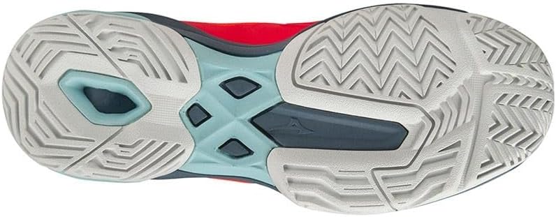 Mizuno Unisex Wave Exceed Light Ac Tennisschuh 38.5 EU Fiery Coral 2 White China Blue, 38.5 EU Fiery
