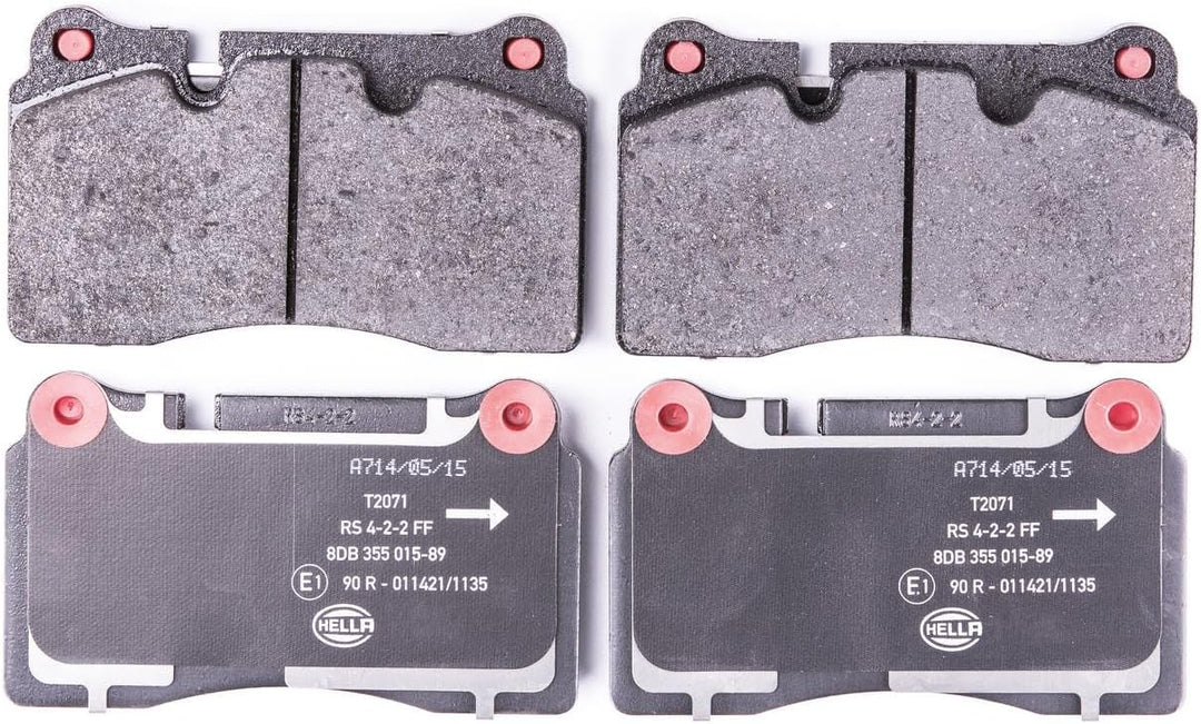 HELLA PAGID 8DB 355 015-891 Bremsbelagsatz - T2071 - Dicke/Stärke: 16.6mm - Bremssystem: Brembo - fü