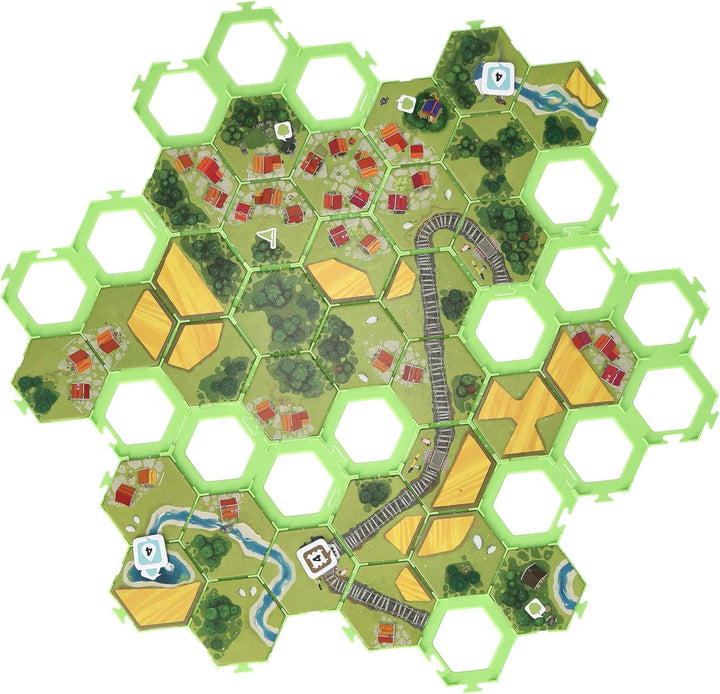 Feldherr 7er Set Plättchen Halter kompatibel mit Dorfromantik: Das Brettspiel Weiss, Weiss