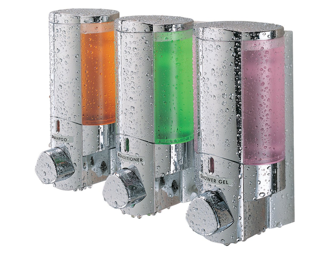 BETEC 66345 Seifenspender Aviva III Chrom mit 3 Kammern Wandmontage