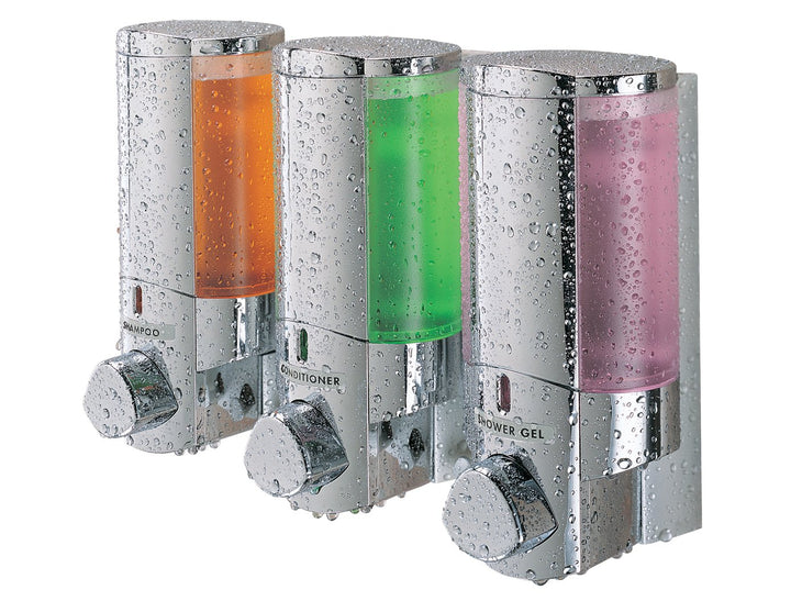 BETEC 66345 Seifenspender Aviva III Chrom mit 3 Kammern Wandmontage