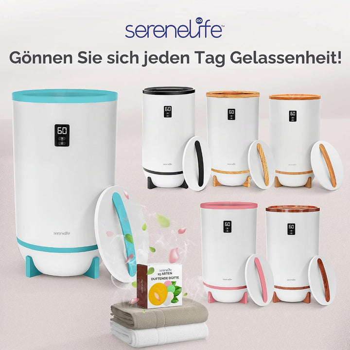 SereneLife Handtuchhalter Stehend Blau – Elektrischer Handtuchwärmer für 2 Handtücher Energiesparend