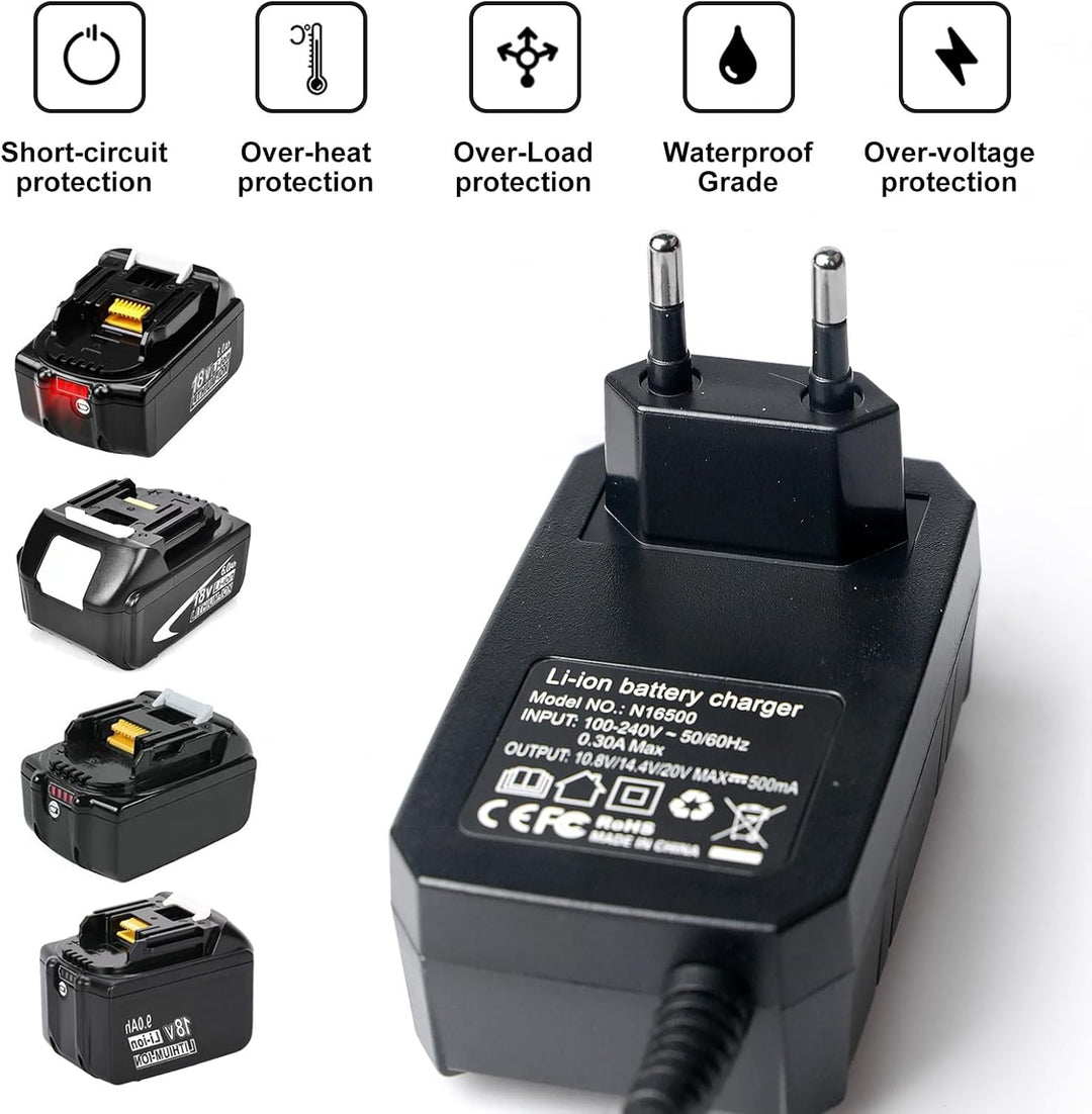 Ladegerät Kompatibel mit Black & Decker, Ladegerät Lithium 18V/20V Lithium-Akku BL2018 BL2018-XJ LBX