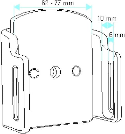 Brodit 511307 passiv universal Kfz-Halterung (Breite: 62-77mm, Dicke: 6-10mm) schwarz Single, Single