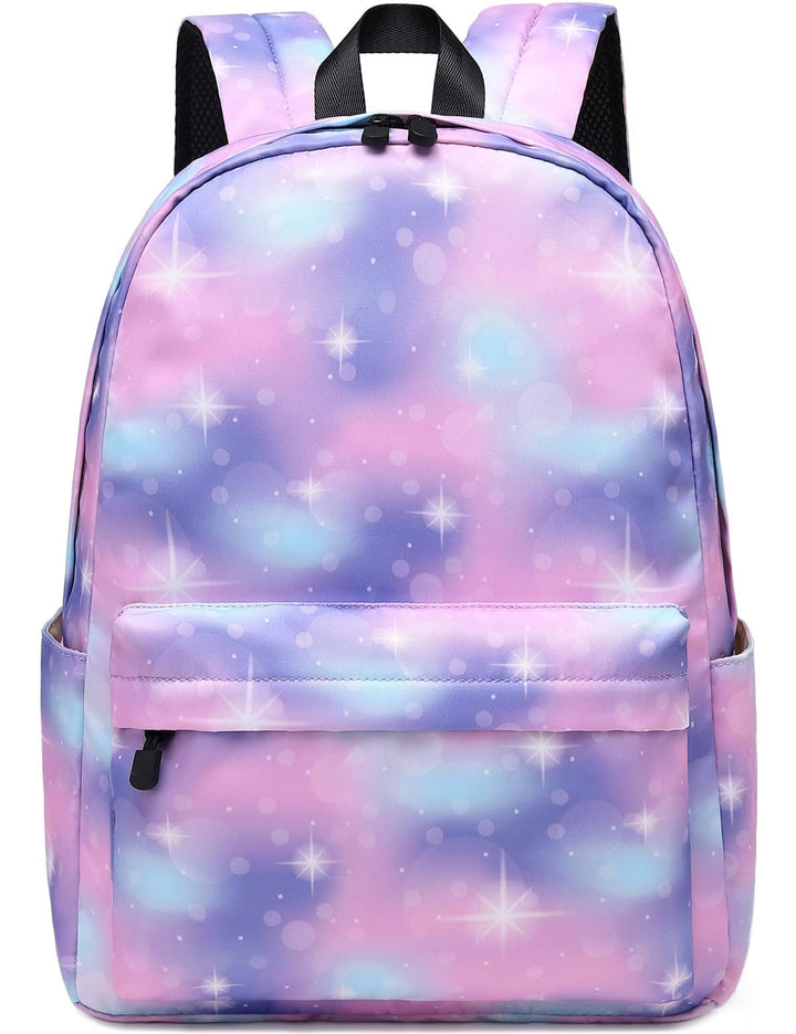 Lohol Leichter Schulrucksack für Mädchen, Kinder-Schulranzen-Rucksack mit Galaxie Aufdruck (Rosa&amp;Lil