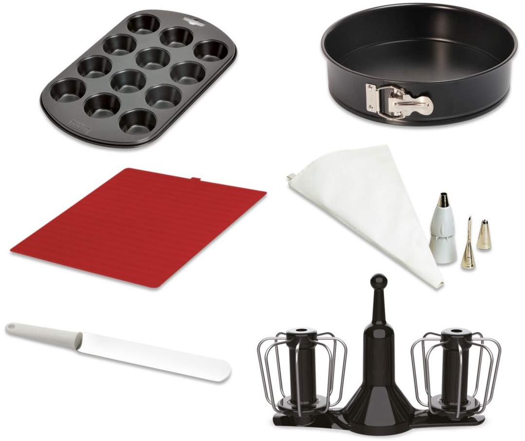Moulinex XF389010 SEBAX Backset für Küchenmaschine Companion, Edelstahl, 24 Centimeters, Schwarz
