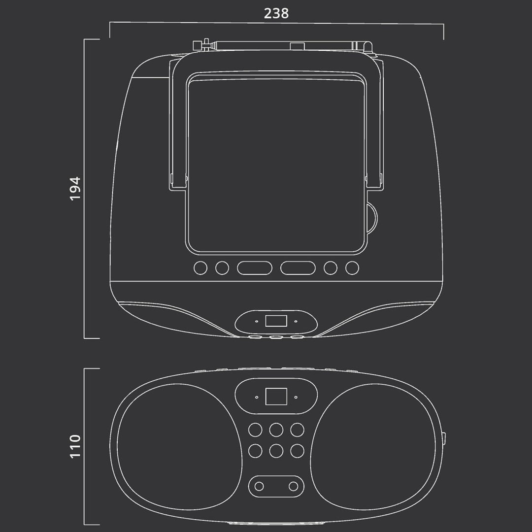Muse M-203 KB CD-Player und FM-Radio | für Jungen in blau | tragbar mit Griff | Aux-Anschluss | batt
